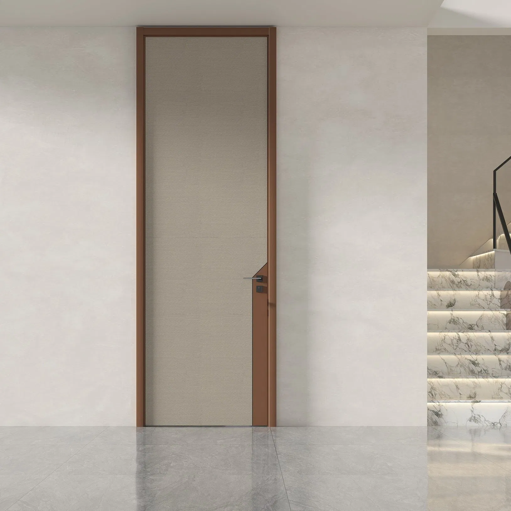 Fashion Series Urban Upstarts Safety Silding Main Sesign Solid Wood Plain Modern Single Bedroom Door with Wooden Plywood Panel Simple Design