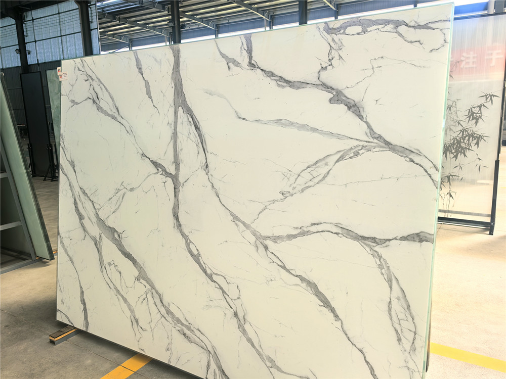 High Quality High Tempered Marble Color Glaze Glass