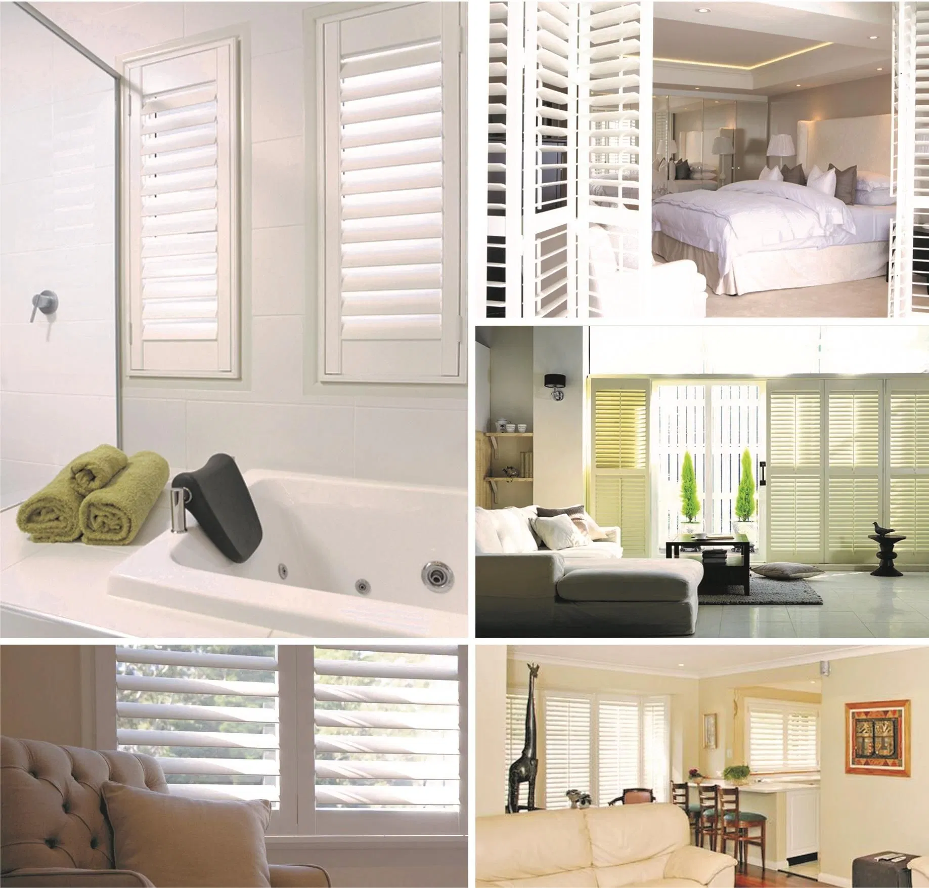 White Horizontal Louver Plantation Shutters