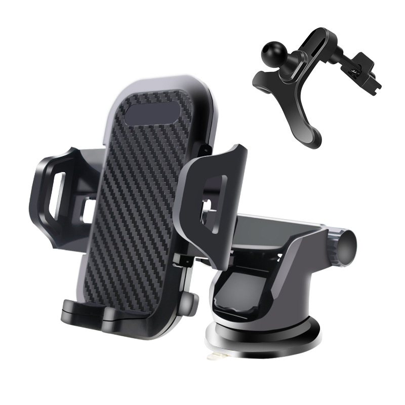 2 in 1 Car Dashboard Air Outlet Bracket Suction Cups Cell Retractable Phone Holder