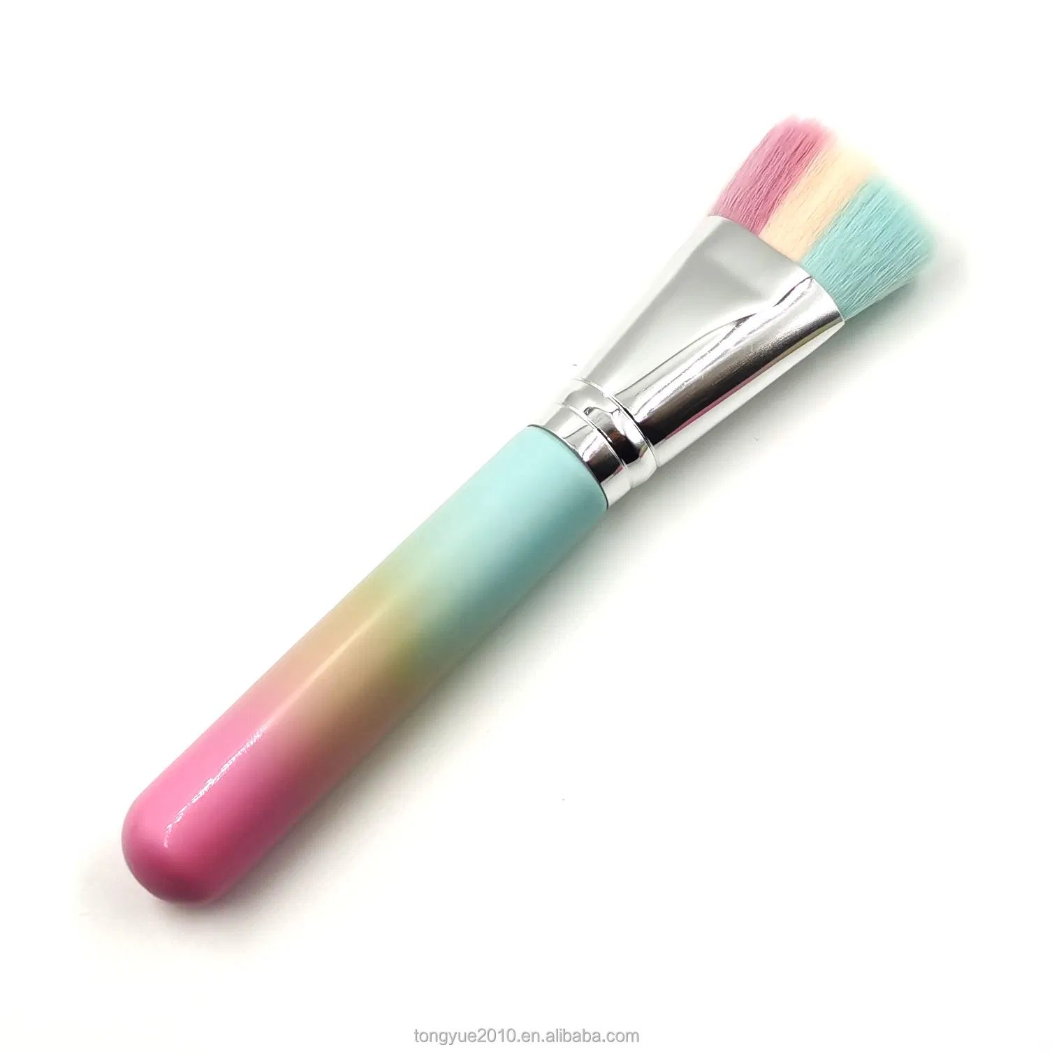Gradient Color Handle Three Color Hair Makeup Brush Set Powder Eyelash Shadow Brush Beauty Tools with PU Makeup Bag