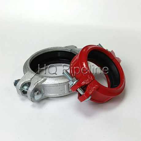 Cast Iron Grooved Pipe Fitting and Coupling with Galvanized and Red Painting
