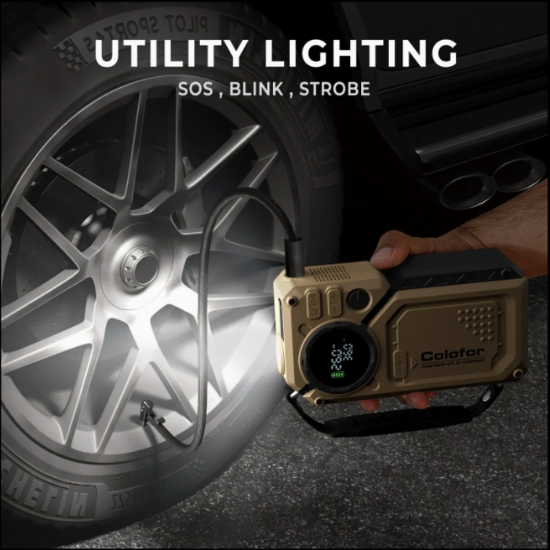 Portable Cordless Tire Inflator for Car and Travel, Battery Powered