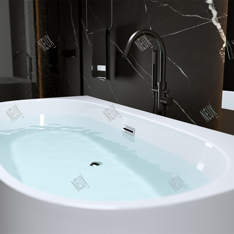 Акриловая отдельностоящая ванна D-образная для глубокого погружения