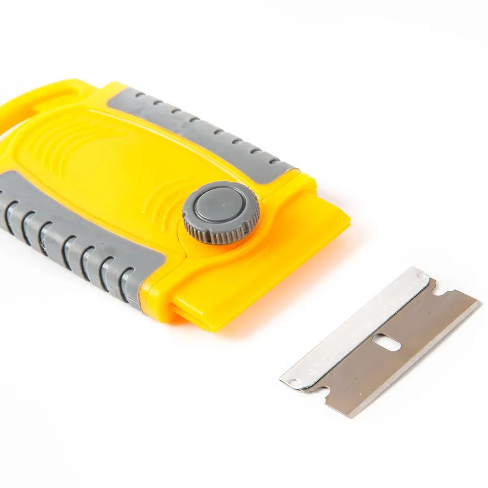 Hautine Yellow Scraper Plastic Razor Scraper with Double-Edged Plastic Blades