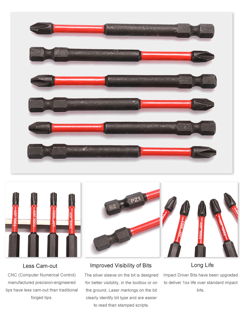 Tooljoy Manufacturor pH2 Pz2 25mm S2 Screw Driver Impact Bit Screwdriver
