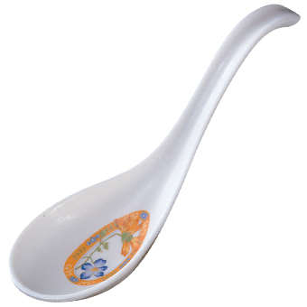 Melamine White Round Rice Soup Ramen Dessert Spoon Unbreakable Reusable Spoon Ladle