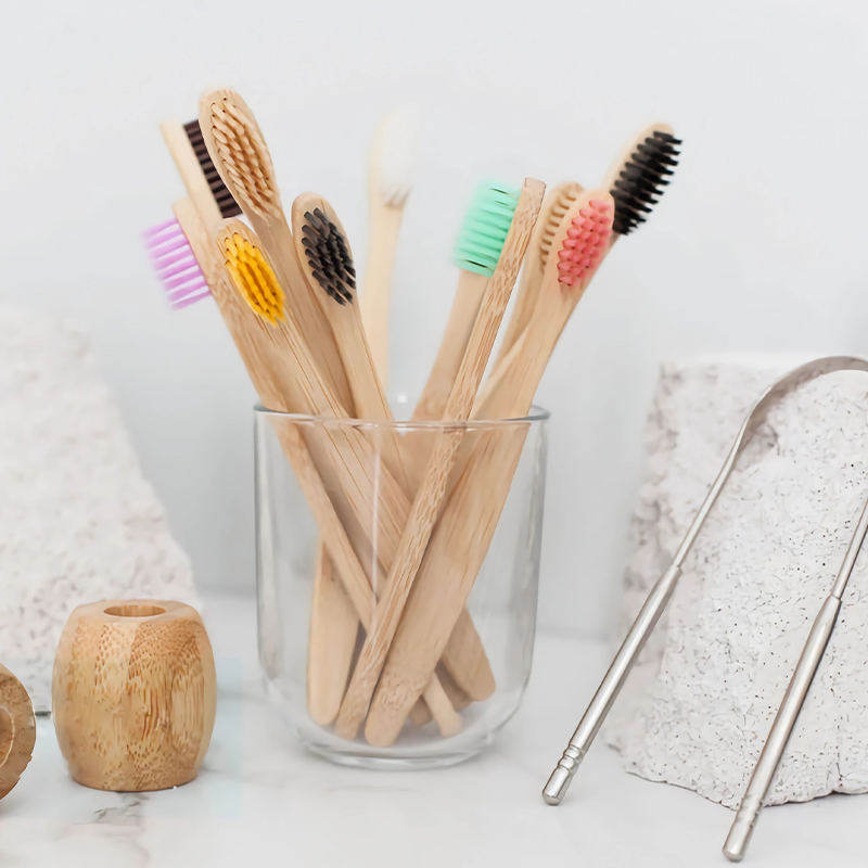 Professional Adult Bamboo Toothbrush Biodegradable Eco Friendly Soft Bristle Hotel Travel Use