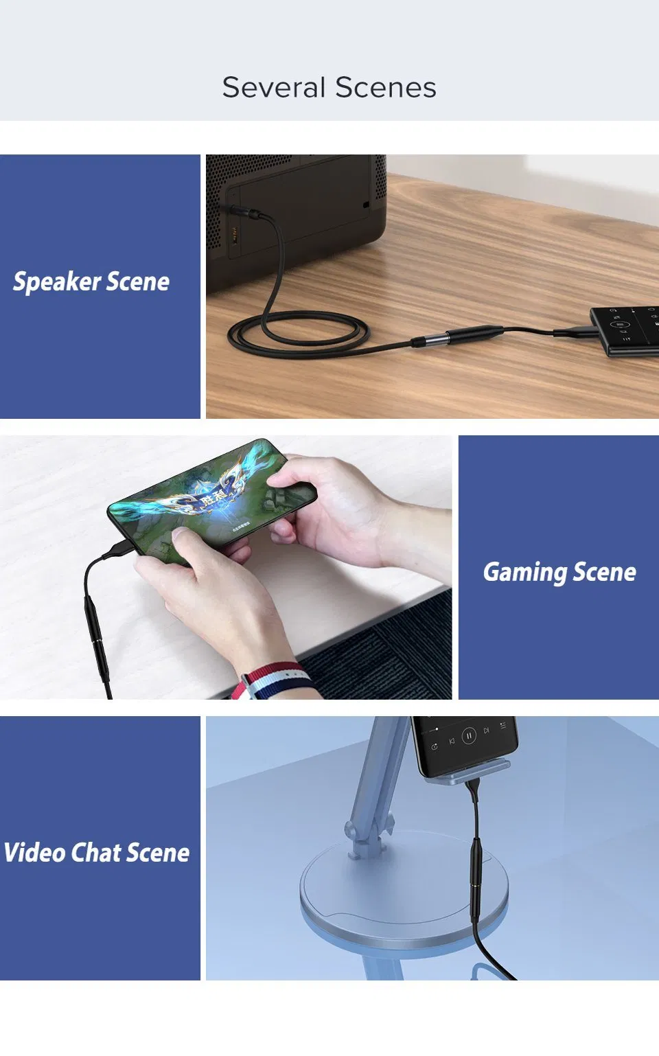 Type C USB-C to 3.5mm Headset Jack Adapter for Phone