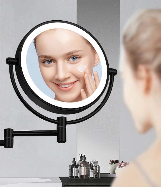 3X Double-Sided Wall Mounted Shower Mirror, Foldable Magnifying Makeup Mirror
