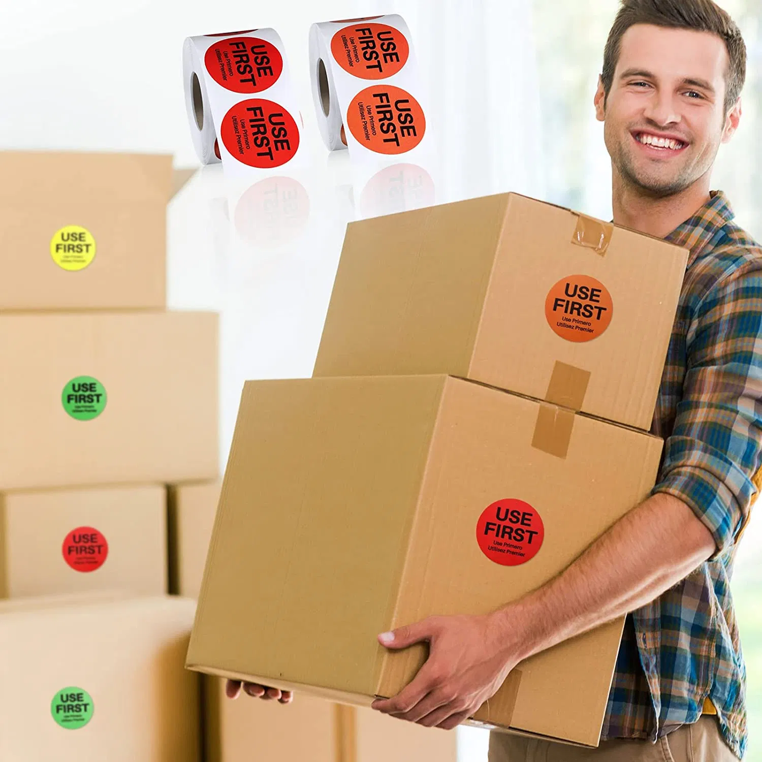 Color Circle Printable Label Round DOT Adhesive Label for Mark The Box