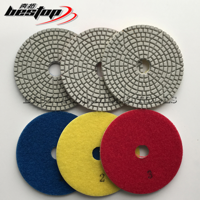 D100mm 3 Step Diamond Grinding Pad for Quartz Stone