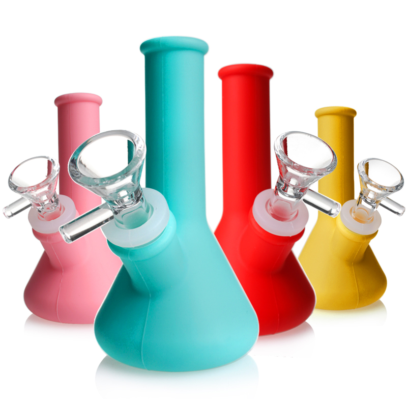 Wholesale Silicone Smoking Pipes Glass Crack Pipe Tobacco Water Pipe Smoking Accessories