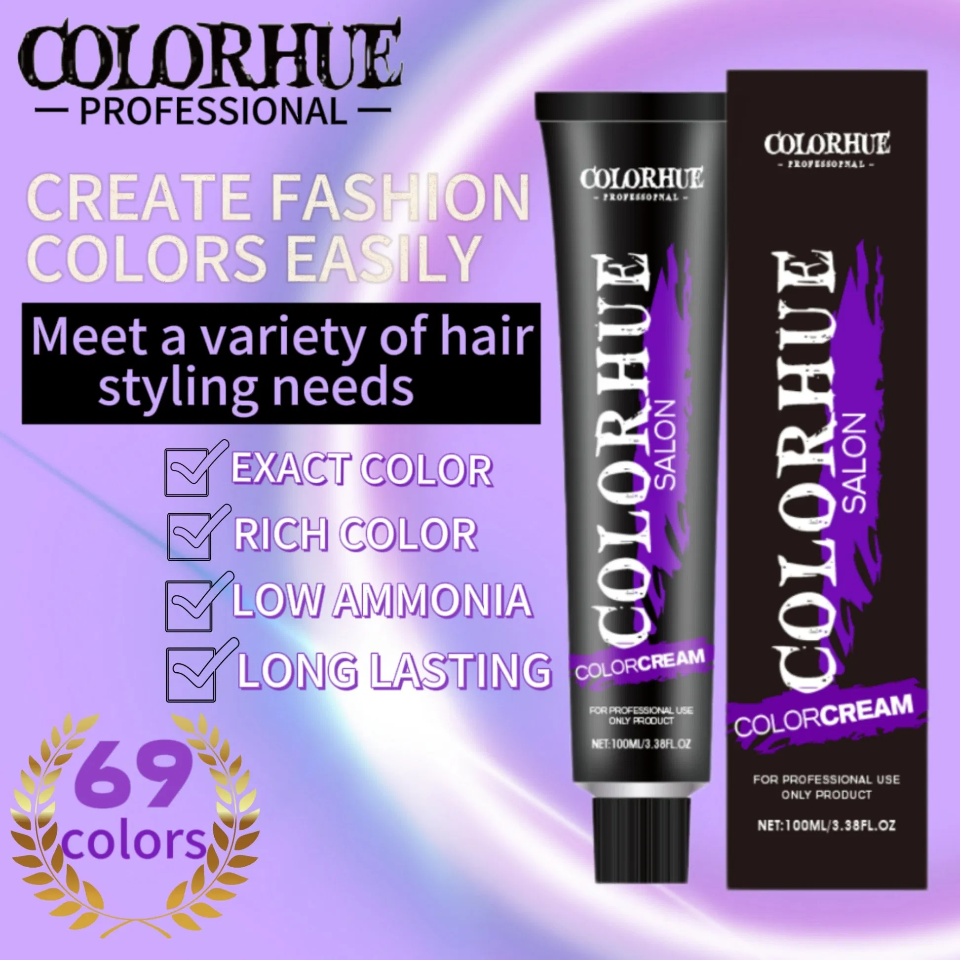 Low MOQ Professional Natural Hair Color 100ml Highlight Hair Dye OEM Private Label for Salon