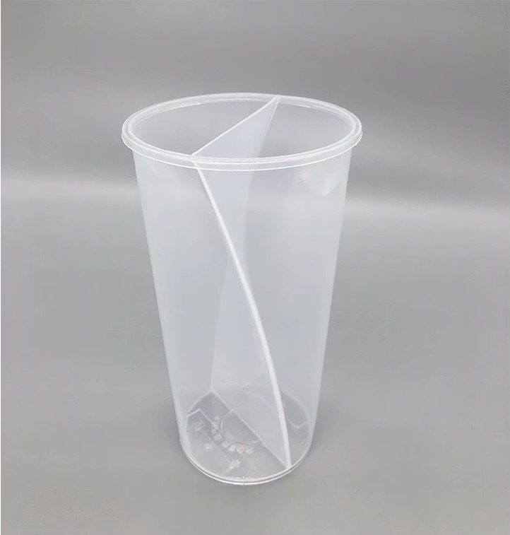 Double Enjoy Bubble Tea Cup Disposable 750ml Twins Split