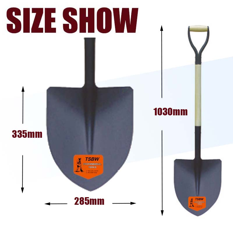 South American Y Type Short Wooden Handle Pala Steel Garden Farm Digging Square Peru Tool Construction Agricultural Shovel