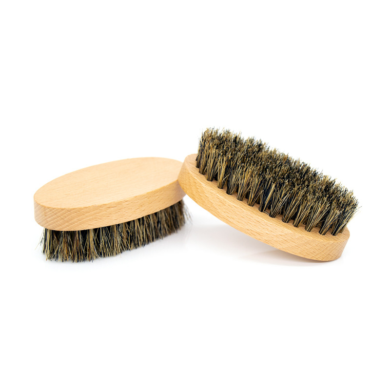 Natural Boar Bristle Beard Brush for Men Professional Wooden Handle Beard and Mustache Grooming Brush