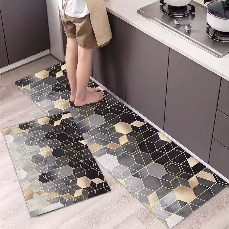 Manufactory Direct Supply Kitchen Rugs Customized Water Absorbent Non-Slip Crystal Carpets Kitchen Floor Mat