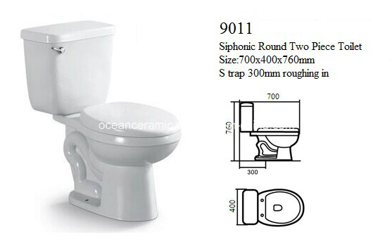 9011 White Two Piece Toilet, Bathroom Toilet Wc, Inodoro Sanitarios, Sanitary Ware