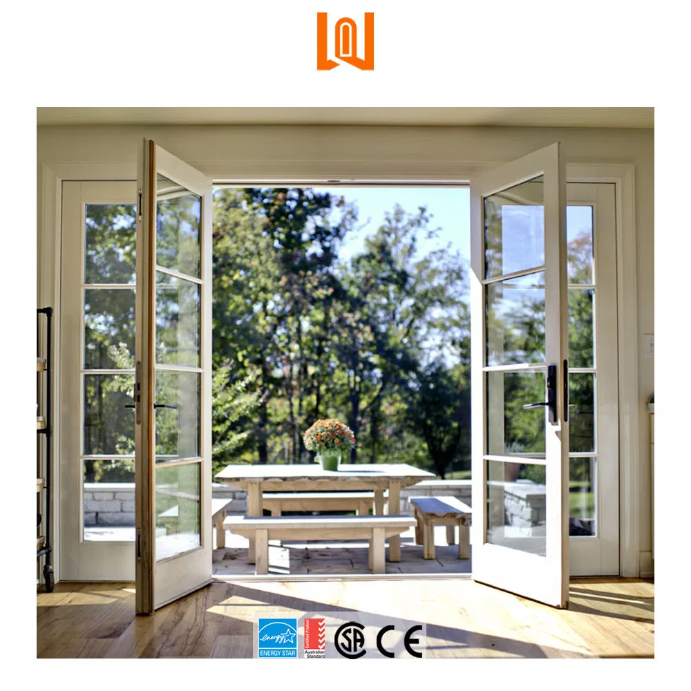 Wanjia Exterior Waterproof French Doors Patio Glass Door UPVC Double Casement Door