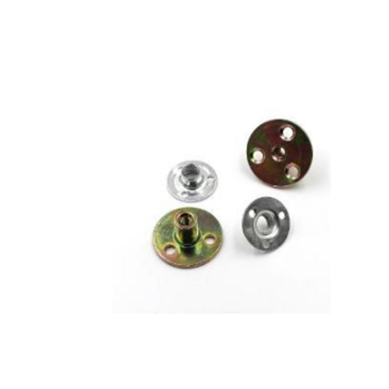 Carbon Steel T Nuts Furniture Fittings Flange Nut Inner Thread with Screws