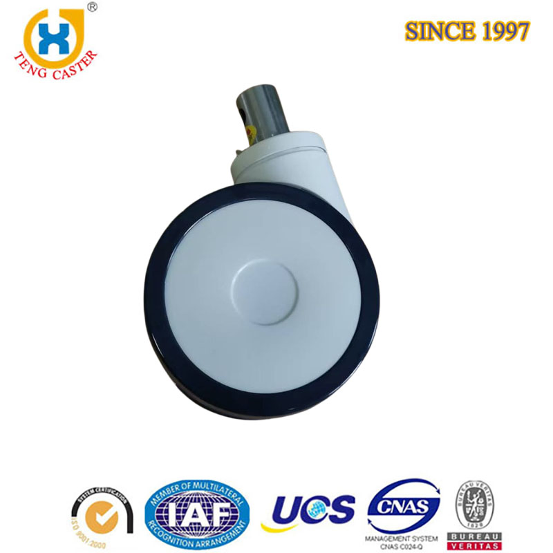 5 Inch 2 Sides Dual Wheel Medical Equipment Caster Wtih Central Lock