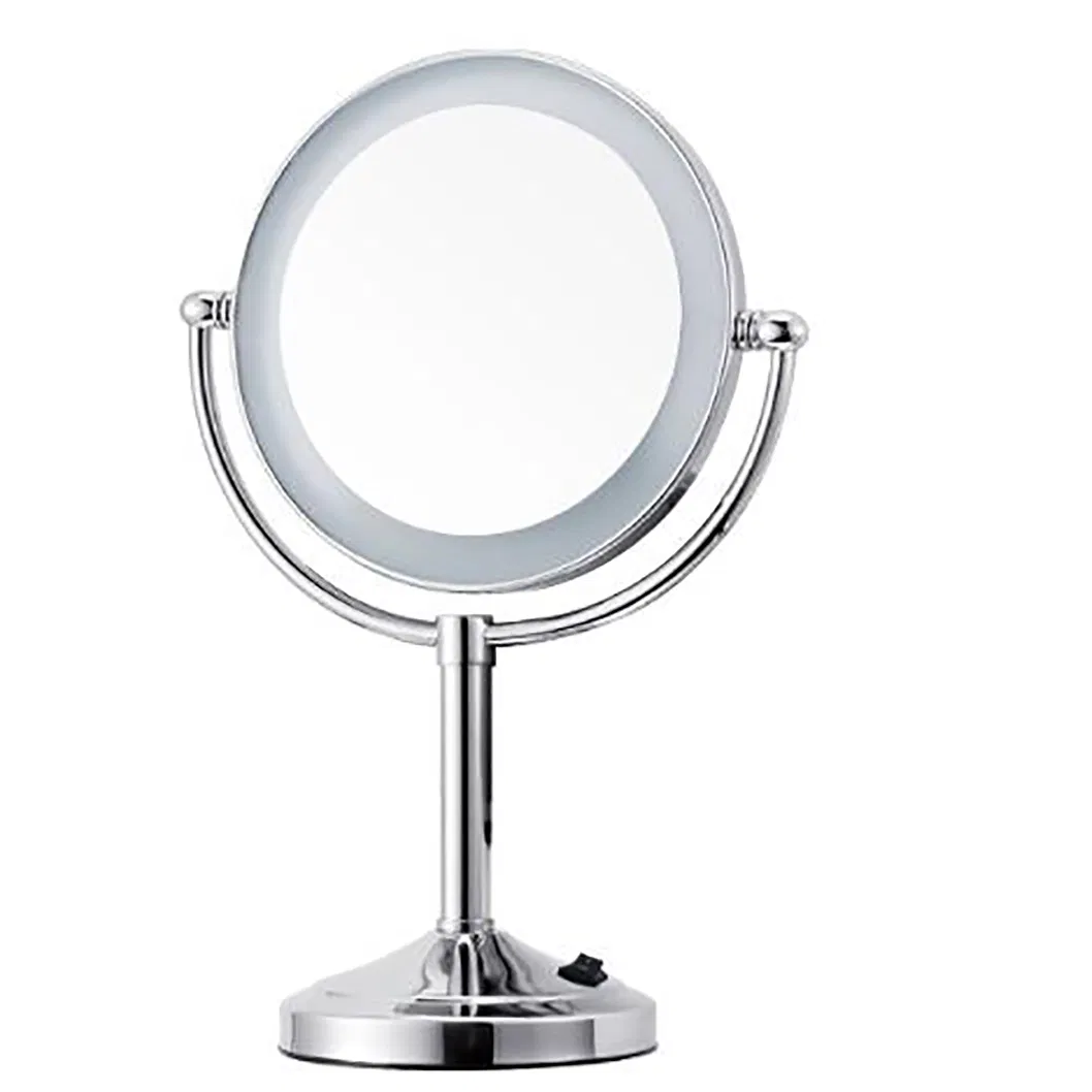 Double sides square desktop silver mirror makeup magic mirror