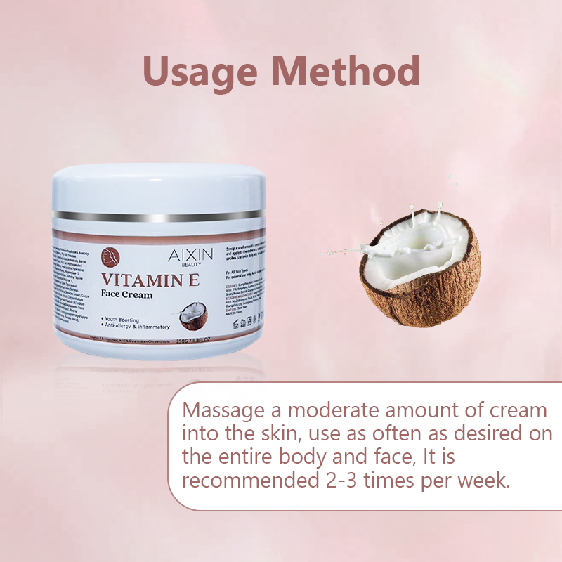 Beauty Cosmetics Skin Care Anti-Allergy & Inflammatory Coconut Vitamin E Face Cream