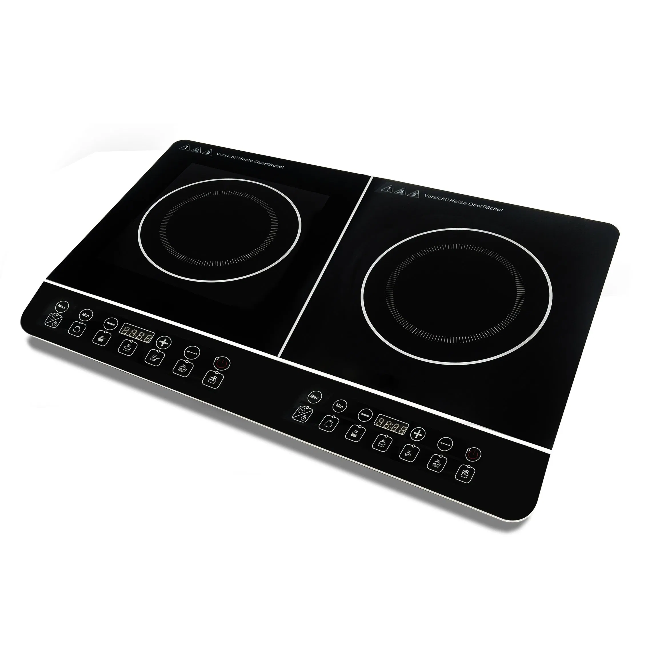 Best Double Burner Induction Cooktop with Knob Design Blue LED Display Sensor Touch Control Strong Plastic Body