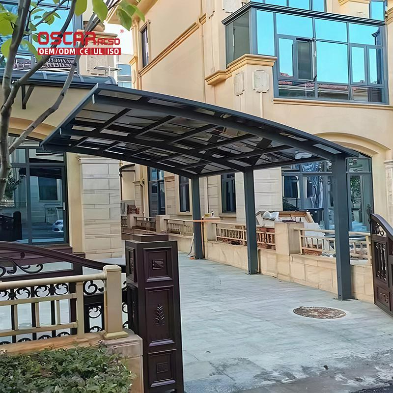 Waterproof Aluminum Alloy Polycarbonate Garage Sun Shed for Outdoor Car Parking Carport