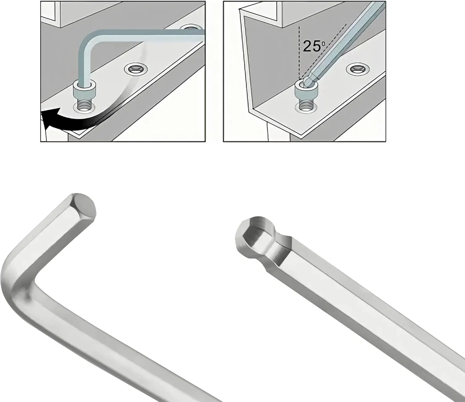 9PCS Industrial Grade Metric Star Flat Head Ball End Long Arm Strength Helping T Handle Allen Wrench Hex Key Set Hand Tools