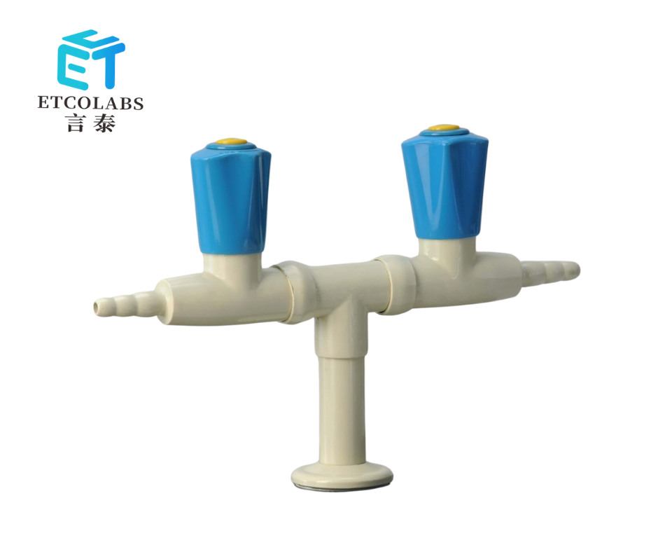 Лабораторный кран двойной с эпоксидным покрытием