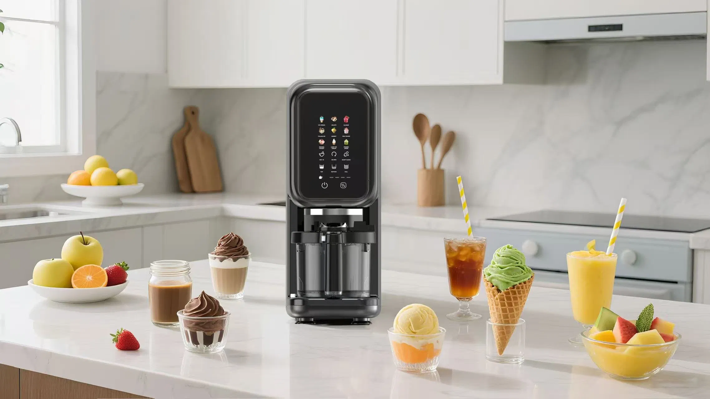 Kitchen Idea Ice Cream Maker Frozen Desserts Sorbet Milk Shake Yogurt