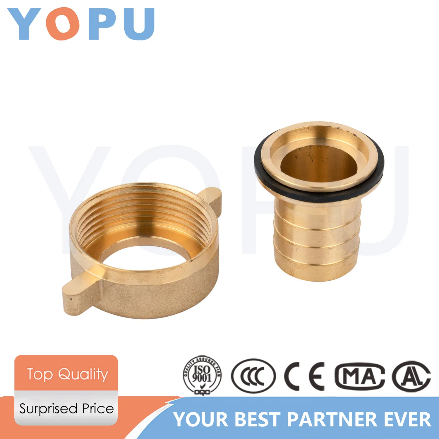 Industrial Brass Pipe Fittings NPT Female Swivel Coupling 1/2 Inch