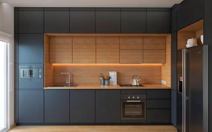 Modern Kitchen Storage Cabinet with Adjustable Shelves and Glass Doors