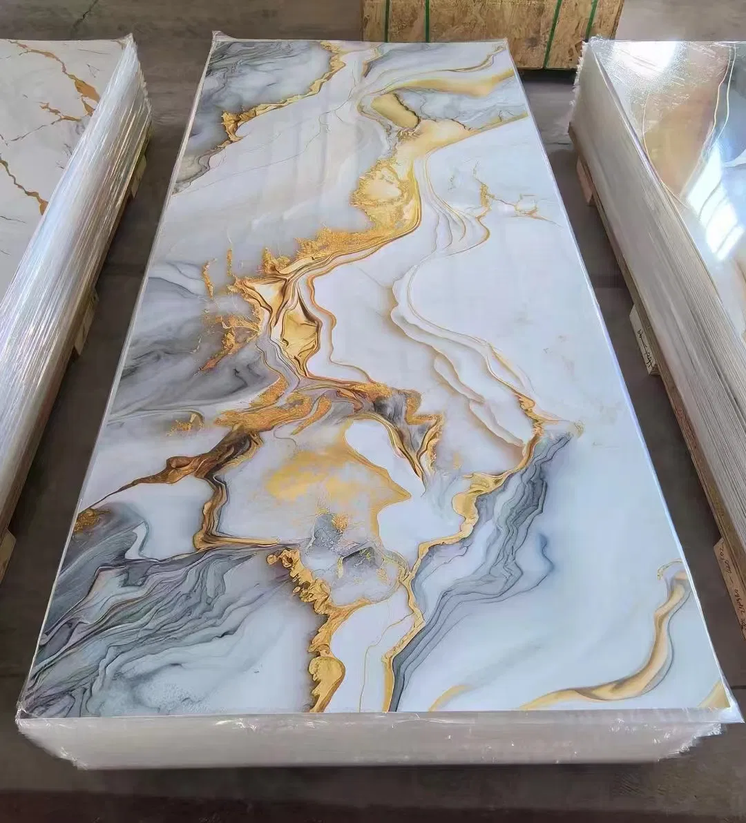 1220*2440*2.5 Home Decor UV High Glossy PVC Marble Sheet Used for Interior