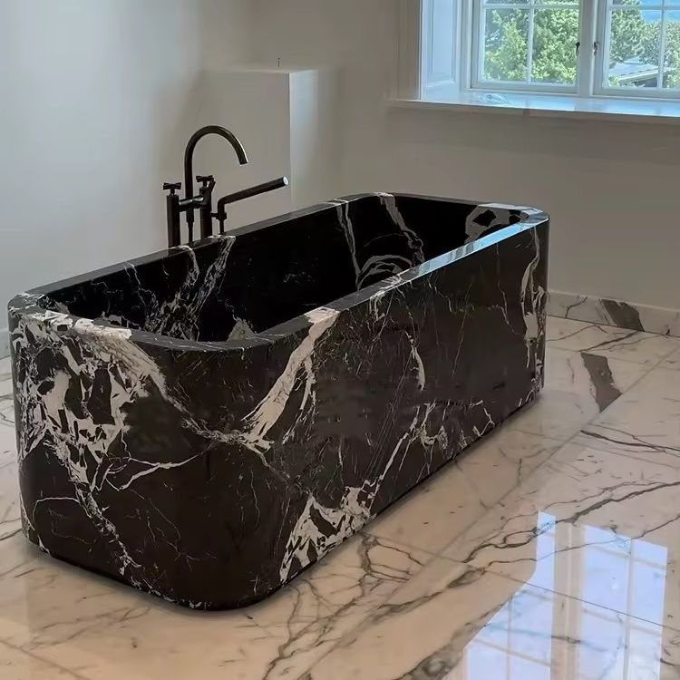 France Black Marble Noir Grand Antique Marble Tub