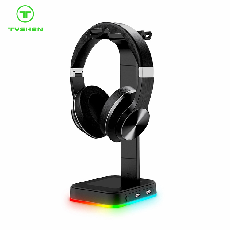 RGB Gaming Headset Stand with 2*2.0 USB Hub