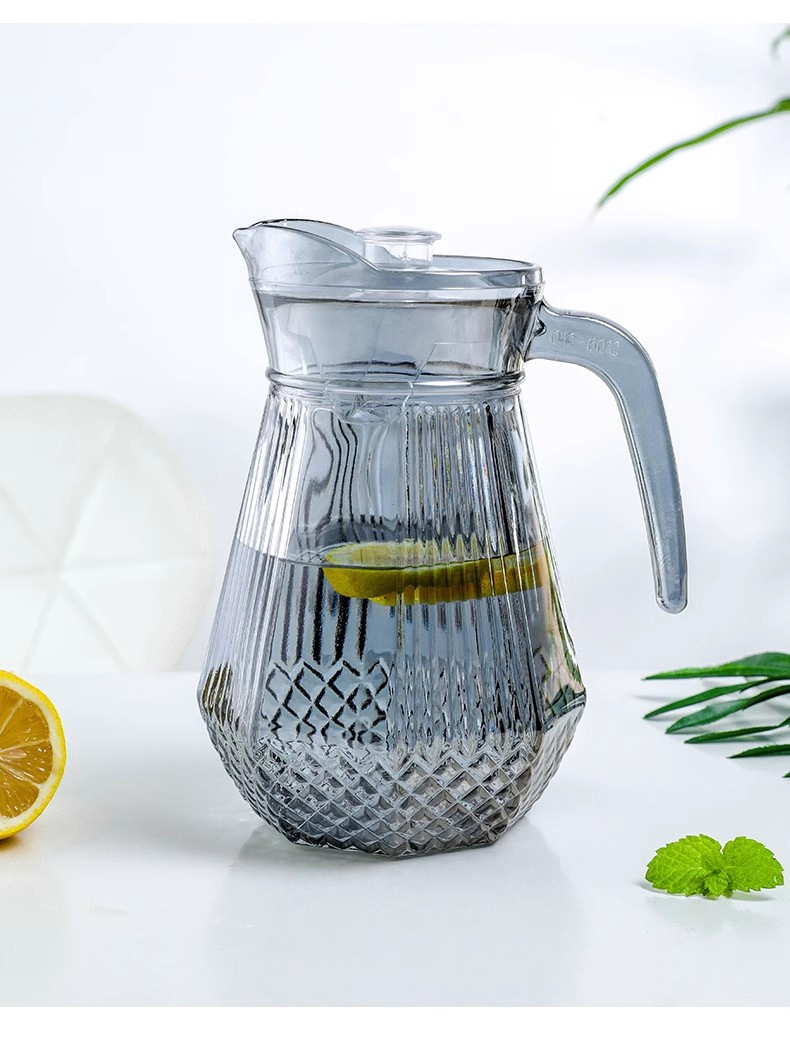 Glass Water Pot 1500ml Glass Kettle Hot Water Jug with Lid