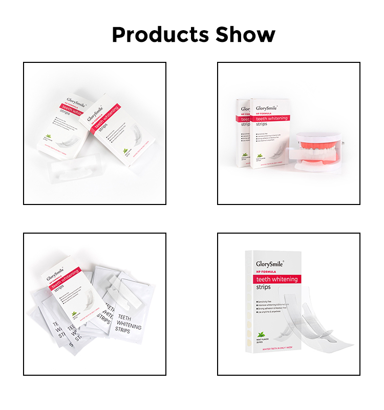 Bulk Wholesale Bright White 5D 6% Hydrogen Peroxide Gel Teeth Whitening Dry Strips Own Brand