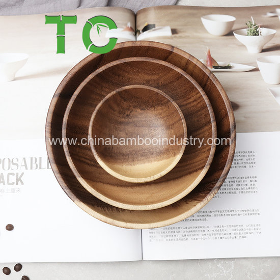 Cheap Price Wooden Salad Bowl Acacia Wood Serving Bowl Fruit Bowl Large Salad Mixing Bowl