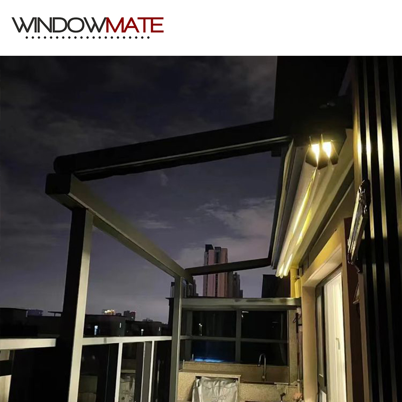 Sunshade Folding Terrace Roof Motorized Pergola Retractable Awning with Sensor
