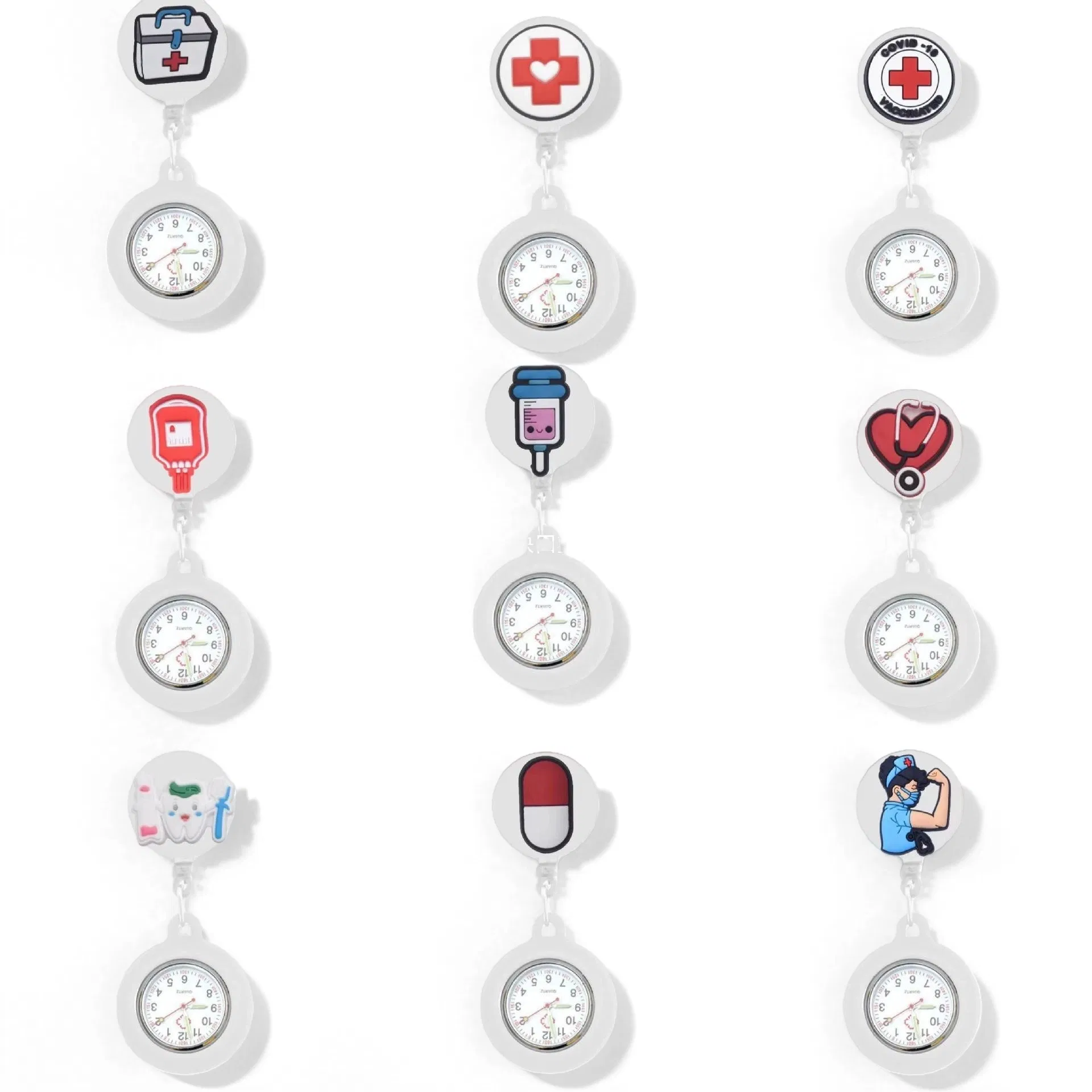 Promotion Gift Colorful Silicone Nurse FOB Watch with Japan Movement