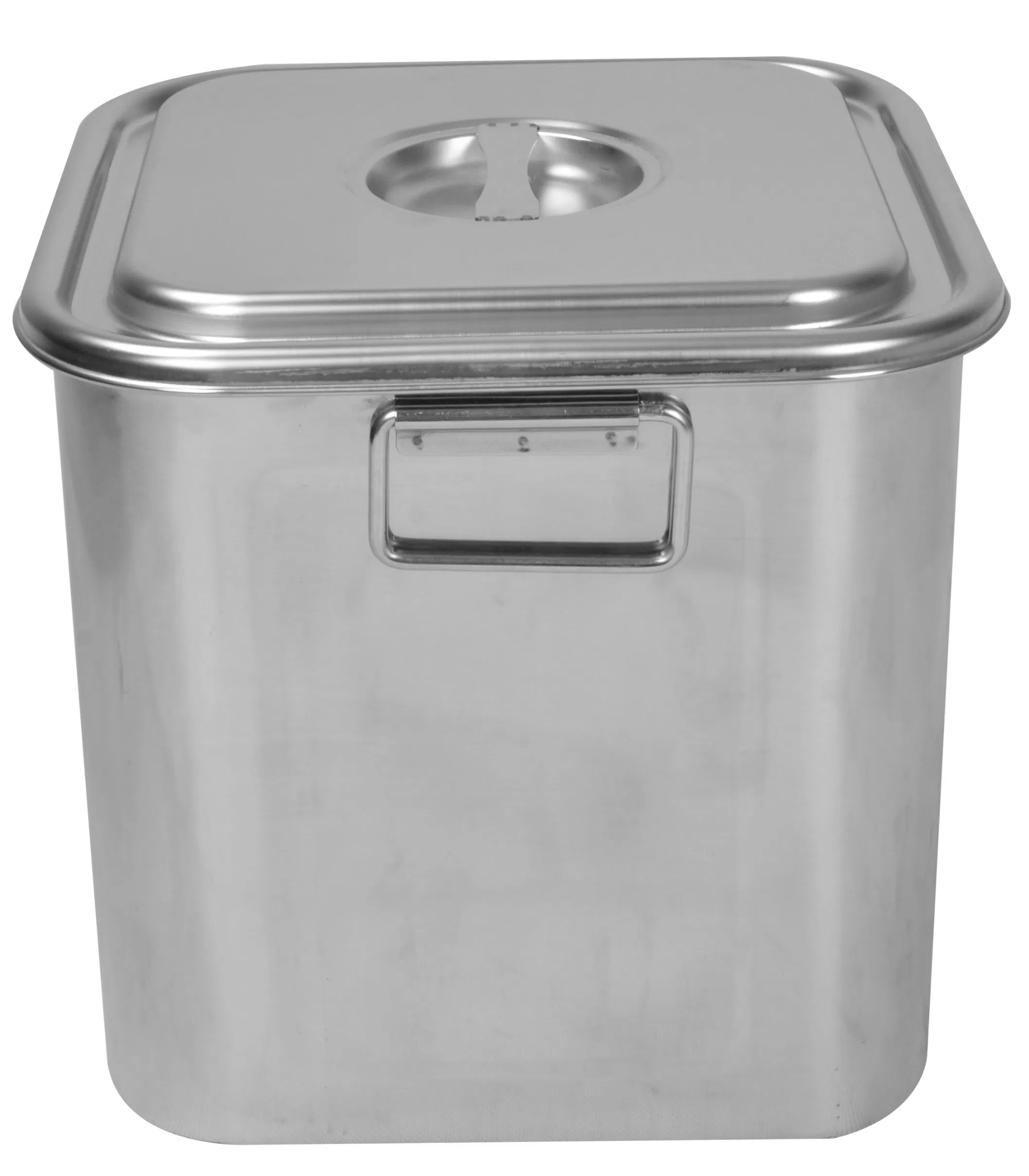 Restaurant Stainless Steel Food Grade Square Water Ice Bucket with Lid