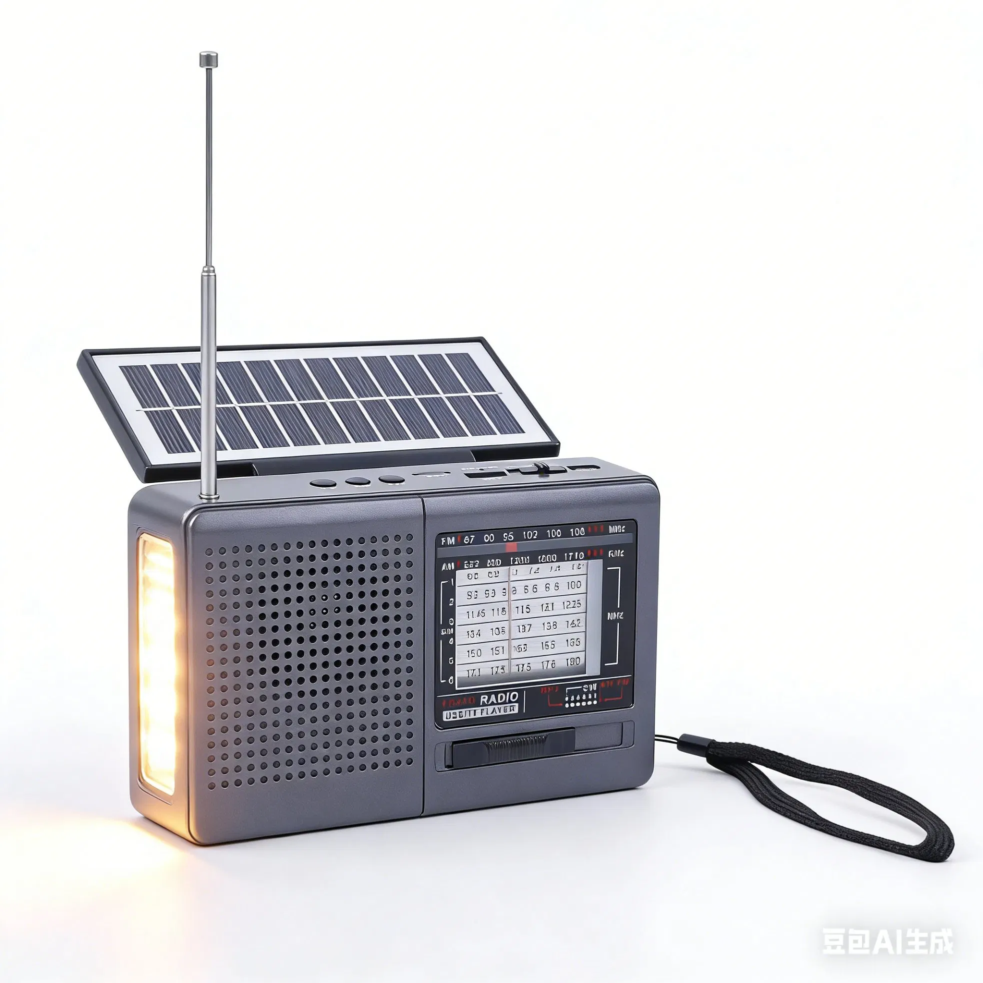 Радио на солнечной батарее с фонариком, FM/AM/SW, Bluetooth