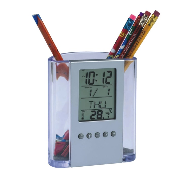 Multifunction Perpetual Calendar Transparent Pen Holder for Promotion Gift