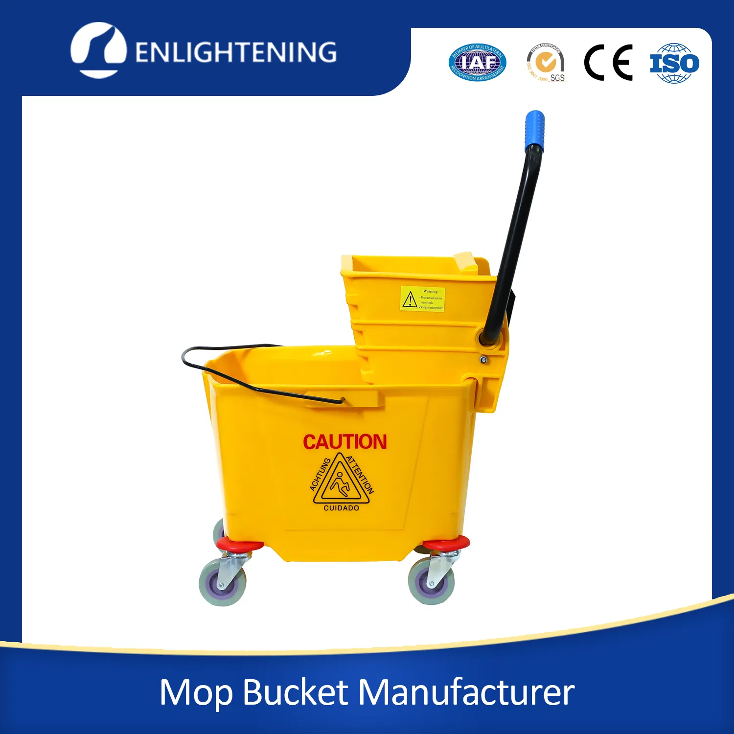 Best Heavy Duty Recycled Commercial Cleaning Squeeze Floor Flat Plastic Spin Mop and Bucket Supplier with Wringer Set for Sale