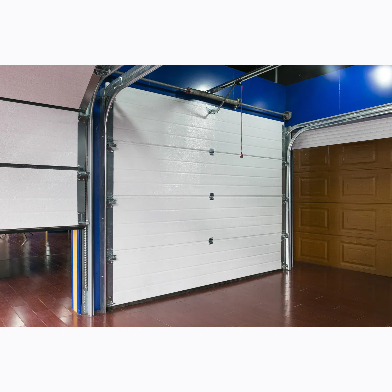 Steel PU Insulated Residential Ce Approved Automatic Overhead Sectional Standard Lift Roller up Rolling Garage Door with Pedestrian Door