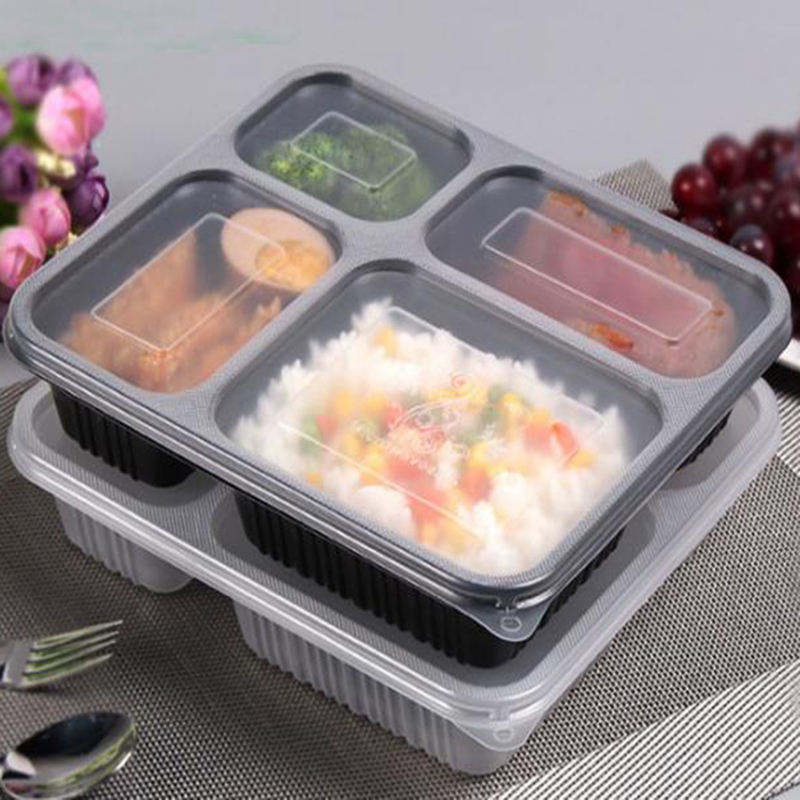 Biodegradable Classic Disposable Plastic PP Injection Square Cheap Custom Logo Food Container with Lid