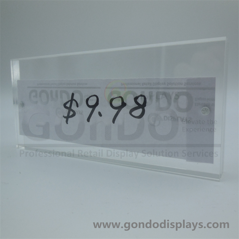 Supermarkt Metal Frame Clear Acrylic Price Holder Label Tag